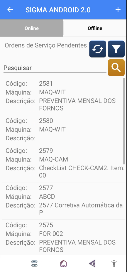 listagem de Ordens de Serviço - OS